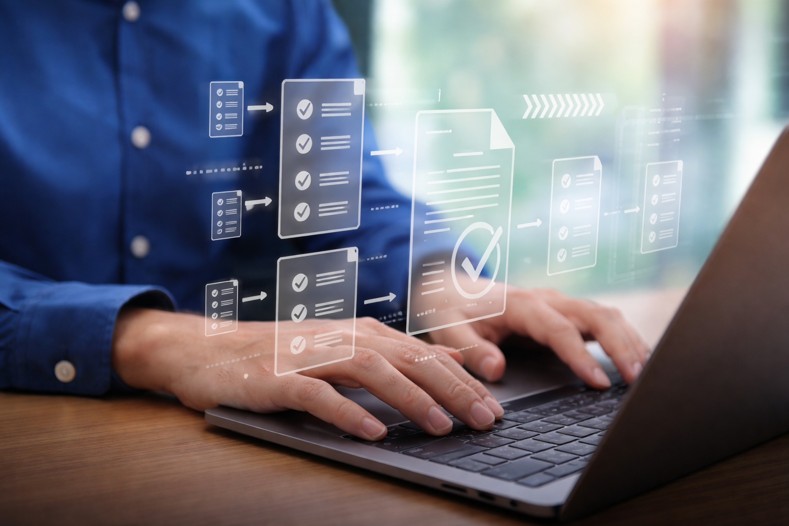 Example of a workflow built for a small business